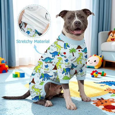 XPUDAC 4 Pack Dog Pajamas for Medium Large Sized Doggie Comfy Strechy Dog Pjs for Boy Puppy Clothes Cat Onesies Pet Outfits, 5XL