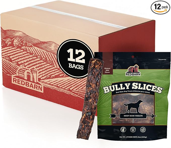 Bully Slices BBQ Flavor Dog Treats, case of 12