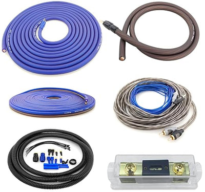 4 Gauge 100% Copper OFC Complete Amplifier Wiring Kit | True Spec 4 AWG (American Wire Guage) for Automotive Car Audio Subwoofer Amp Install (incl Power Ground Cable RCA Speaker Remote Wires)