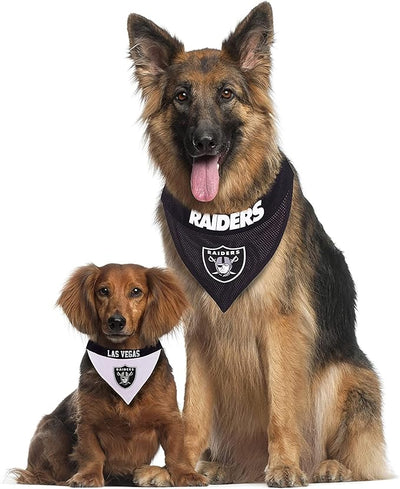 Pets First NFL LAS Vegas Raiders Reversible Bandana Size XX-Large for Dogs & Cats. 2 Sided Sports Bandana, Premium Embroidery Team Logo, Many NFL Teams Available