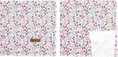 Lionheart Glory Easter Bandana Kerchief - Washable Soft Comfortable Scarf, Square Adjustable for Girl or Boy - Easter Eggs Rabbits Design for Medium Large Dogs