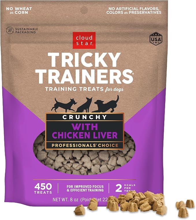Tricky Trainers Crunchy Dog Treats, Liver, 8 oz. Pouch