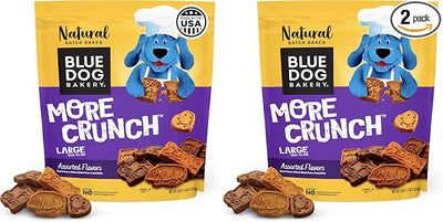 Blue Dog Bakery Dog Treats, Assorted Flavors | More Crunch Large | 11.2 oz | 2lb Bag | Pack of 2