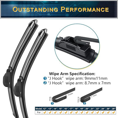 Windshield Wiper Replacement for, Blade Wiper 14" Wiper Blades for Front Window - Series: Y17F306A (1 Piece)