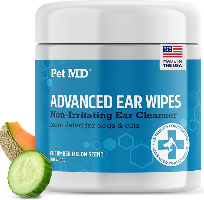 Cat and Dog Ear Cleaner Wipes - Advanced Otic Veterinary Ear Cleaner Formula - Dog Ear Infection Treatment - 100 Count