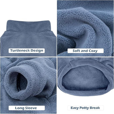 GYALAPERI Dog Sweater, 3 Pack Dog Sweaters for Small Dogs Girl Boy, Ultra Soft Warm Puppy Clothes Dog Coat for Winter (Gray+Azure+Navy, X-Large)
