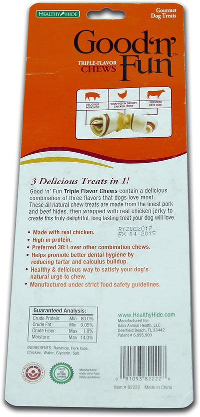 Good 'n' Fun Triple Flavor Mini Rawhide Chews, 7-Count (Pack of 3)