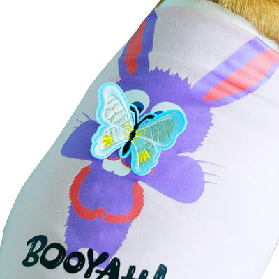 iChoue English Bulldog Shirts for Dogs Cartoon Bunny Print Clothes Easter Outfits Costumes Rabbit Vests Cotton Tank Tops American Bully - Pink/XXLarge