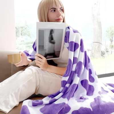 Purple Throw Blankets for Women, Purple Gifts for Women Mom Teens Girls Birthday, Soft Cozy Warm Lavender Fleece Throw Blanket for Travel Bed Couch Decor, 50"x60"