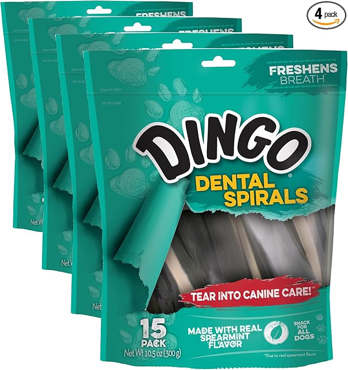 Dental Sticks for Tarter Control and Freshening Breath, Made with Real Chicken, Great Treats for Small, Medium, and, Large Dogs 15-Count, 10.5 Ounce (Pack of 4)