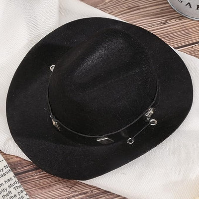 Pet Dog Costume Cowboy Hat Cosplay Cap Puppy Pet Dog Cat Holiday Pet Party Decoration (Black)