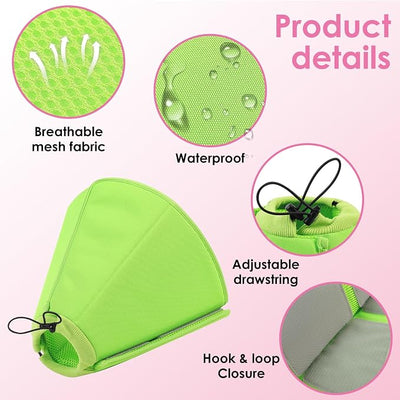 AOFITEE Soft Dog Cone Collar, Adjustable Cone for Dogs to Stop Licking, Dog Cones for Small Medium Large Dogs, Breathable Elizabethan Collar Wound Healing After Surgery(Green,S)