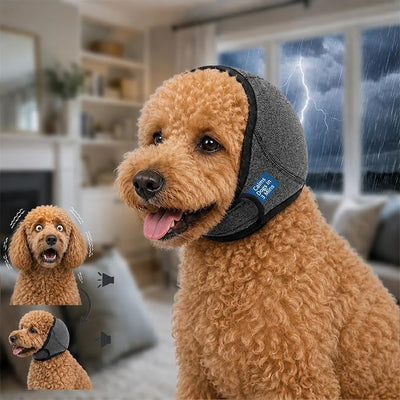 HOFi Noise-Protection Ear Covers for Dog: Calms Dogs in 3 Minutes by Reducing Loud Noise During Fireworks/Thunderstorms/Vet Visits - Anxiety Relief for Small Breeds Dachshund/Pomeranian/Frenchie