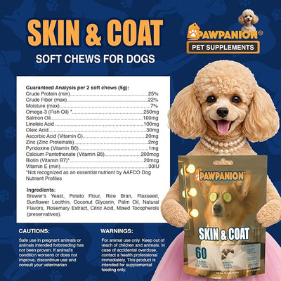 Skin & Coat Soft Chews for Dogs Anti Shedding Formula 60 Count