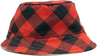 THE WORTHY DOG Buffalo Bucket Hat for Dogs – Lightweight Pet Sun Hat with Adjustable Chin Strap, Soft Brim & Bright Colors - Red, Large