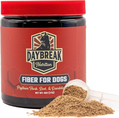 Daybreak Nutrition Fiber for Dogs Psyllium Husk, Beet Root, Dandelion Root, and Prebiotics to Aid in Relief from Diarrhea, Constipation, Anal Gland Issues, and Scoots