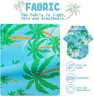 Hawaiian Dog Shirt – Lightweight and Breathable Summer T-Shirt with Tropical Prints, Fun Beach Outfit for Small, Medium, and Large Dogs, Perfect for Hot Days and Outdoor Vacation.Tree XL