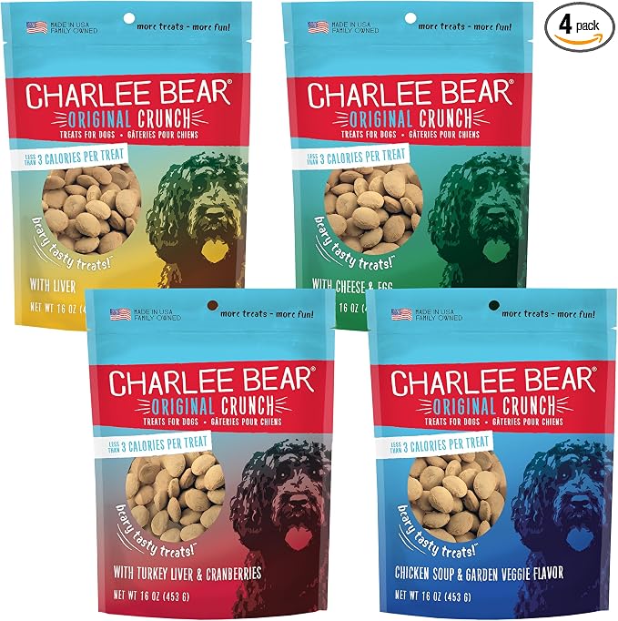 Original Crunch Dog Training Treats, 4 Flavor Variety Pack, 3 Calories Each, Low Calorie Natural Rewards for Puppies to Adult Dogs, Made in USA, 16 oz (4-Pack)