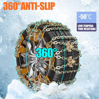 6 Pack Car Snow Chains, Tire Chains for SUV Car Pickup Trucks, Adjustable Universal Emergency Thickening Anti-skid Traction Chains (Tire Width 225-285mm/8.8-11.2")