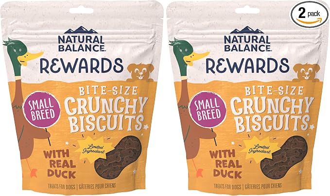 Limited Ingredient Rewards Crunchy Biscuits, Bite-Size Grain-Free Dog Treats for Small-Breed Dogs, Made with Real Duck, 8 Ounce (Pack of 2)