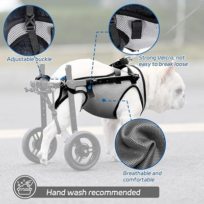 Dog Wheelchair for Back Legs, Light Weight Dog Wheelchair Cart with Disabled Hind Legs Walking, Adjustable