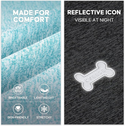 KYEESE 2Pack Dog Shirt, Lightweight Sun Protection Sleeveless Dog T Shirts for Small Dogs Boy, Breathable Pet Reflective Tank Top Summer Dogs Clothes for Outdoor Walking, Grey+Sky Blue, M