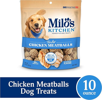 Milo's Kitchen Chicken Meatballs Dog Treats, 10 Ounce (Pack of 5)
