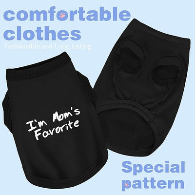 Cozy Sleeveless Canine Wear Dog Clothes, Soft, Lightweight, and Breathable Cotton Dog Shirt with I'm Mom's Favorite Print.Vest Tank Top Ideal for Small, Medium, and Large Breeds Light Purple S