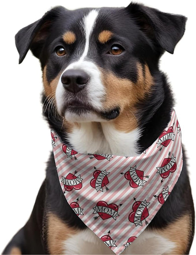 W Brings Bandana for Dogs | This Stunning Gorgeous Design Dog Bandana Scarf is Perfect Styling Accessory for Dogs Large, Medium & Small. One Size Fits All. (Medium - Large, MOM)