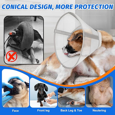 Breathable Mesh Dog Cone Collar for Surgery, Soft Elizabethan Recovery Alternative to Stop Licking,Pet Neck Collar for Large Medium Small Breeds, M
