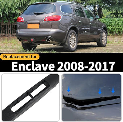 Rear Windshield Wiper Blade and Arm for Buick Enclave 2008-2017 | OEM Replacement Back Wipers Arm Blade Quiet and Streak-Free Assembly All-season Automotive Parts Accessories