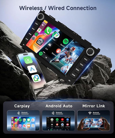 2G+64G Android Car Radio for Honda CRV 2007-2011 with Wireless CarPlay Android Auto, 7” Touchscreen Car Stereo Mirror Link GPS Navigation WiFi Bluetooth FM RDS EQ SWC Backup Camera