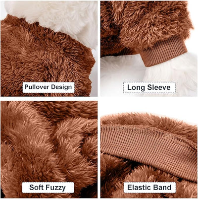 Dog Sweater, 3 Pack Dog Sweaters for Small Dogs, Dog Clothes for Small Dogs Girl Boy, Ultra Soft and Warm Puppy Sweater Dog Coat for Winter Christmas (Orange+Coffee+Yellow, X-Small)