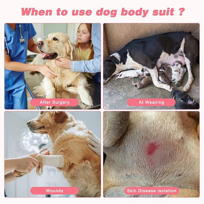 2 Packs Breathable Cotton Dog Recovery Suit for After Neuter Spay Abdominal Wounds Protector, Professional Anti-Licking Onesies for Male Female Pets Surgery Bandages, XL Textured Pinky White