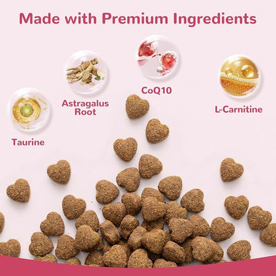 Heart Support Supplement for Dogs 400ct, Taurine for Senior & Puppy Dogs, Dog Multivitamin with CoQ10 & L-Carnitine for Heart, Cardiovascular & Antioxidant Support