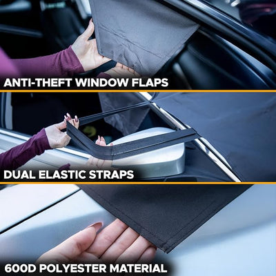 EcoNour Snow Cover for Toyota Corolla | Premium Windshield Cover for Ice and Snow | Heavy-Duty 600D Oxford Fabric with S-Hook Elastic Straps | Waterproof & Sag-Proof
