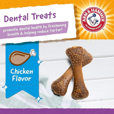 Arm & Hammer for Pets Nubbies Dental Treats Baking Soda Calcium Nubbed Texture Scrubs Plaque Tartar Chicken Flavor Freshens Breath Daily Oral Care 20 Count 7 OZ 24 Pack at Home Consistent Routine