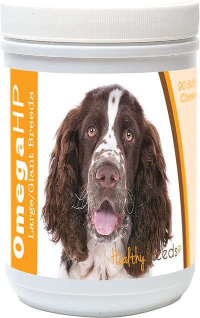 Healthy Breeds English Springer Spaniel Omega HP Fatty Acid Skin and Coat Support Soft Chews 90 Count