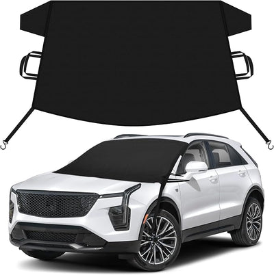 EcoNour Car Snow Cover Compatible for Cadillac XT4 | Windshield Cover for Ice and Snow with S-Hook Straps | Heavy-Duty 600D Oxford Winter Car Cover, Waterproof & Anti-Slip