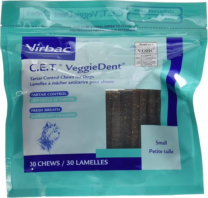 C.E.T. Veggiedent Dental Chews, Small, 30Count