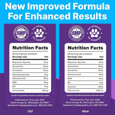 Pup Labs Freedom Joint Drops - Dog Joint Support Supplement with Human-Grade Ingredients - No Fillers, Preservatives, Additives, or Artificial Ingredients, 6 30 ml Droppers