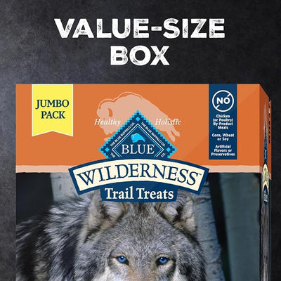 Blue Buffalo Wilderness Trail Treats Turkey Crunchy Dog Biscuits, Grain-Free & High-Protein, Bite-Sized Training Treats Made with Real Turkey & Natural Ingredients, 36-oz Bag