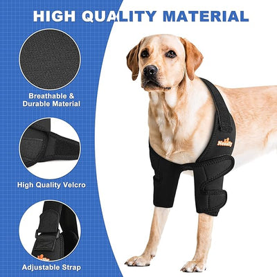 NeoAlly Breathable Dog Elbow Brace Protector Pads for Canine Elbow and Shoulder Support Elbow Hygroma, Dysplasia, Osteoarthritis, Elbow Calluses, Pressure Sores and Shoulder Dislocation (Left Small)