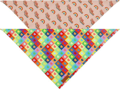Realeaf Pride Dog Bandanas 2 Pack, LGBT Rainbow Scarves Bibs for Dogs, Premium Durable Fabric, Triangle Reversible Bandana for Small Medium Large and Extra Large Dogs Pets (Small)