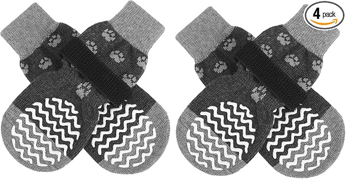 Anti Slip Dog Socks to Prevent Licking Paws, Dog Shoes for Hot Pavement, Dog Booties for Small Medium Large Senior Dogs, Traction Control Boots & Paw Protectors for Hardwood Floors