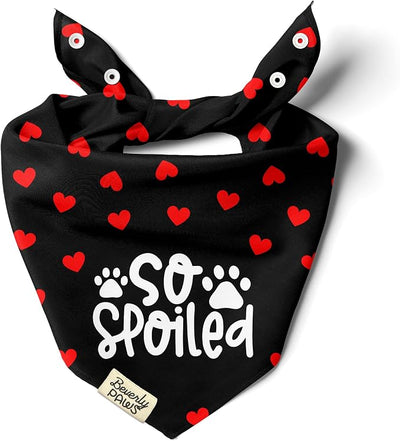 Funny Snap-On Dog Bandana for Small Medium Large Pets, Dogs Cats Adjustable Handkerchief Scarf for Girl & Boy, Cute Puppy Apparel & Accessories (So Spoiled, X-Large)