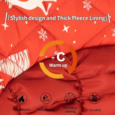 CuteBone Waterproof Thick Dog Winter Coat Doggie Jacket Warm Pet Clothes Comfortable Puffer Dog Vest for Small Medium Large Dogs with Harness Hole YRFN12L