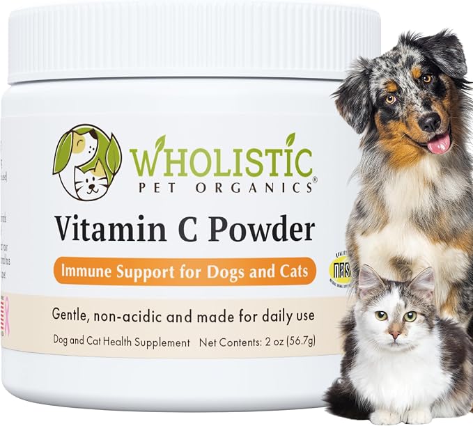 Vitamin C Powder for Dogs & Cats - Cat & Dog Allergy & Itch Relief - Vitamin C Immune Support Supplement - Itchy Skin Support for Seasonal Dog Allergy Relief - 2 oz - 57 Scoops