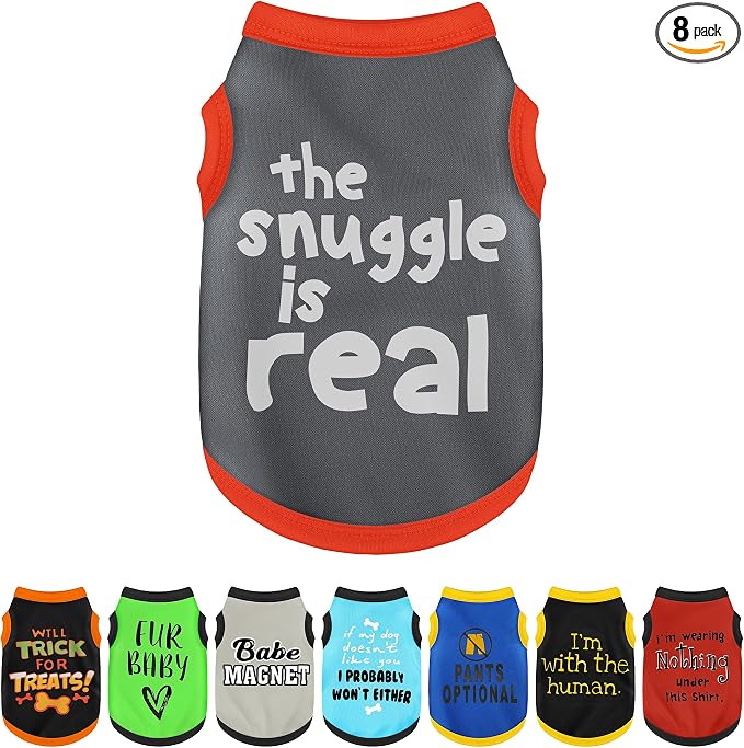 Elevate Your Pet's Seasonal Style with Playful Panache: with Adorable Beautifully Printed Dog Shirts Featuring Hilarious Printed Patterns for Airy Comfort in Summer and Fall Classic Series2 Large