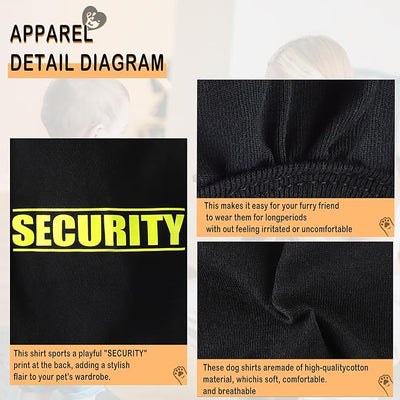 Discover Cozy Cotton Canine Wear: Soft, Lightweight, and Breathable Dog Shirt Vest with Eye-Catching Graphics(Security), Keeping Your Furry Friend Warm and Comfy! Blue 2XL